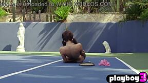 noemi moon's sweet petite body strips outdoors for playboy posing tease