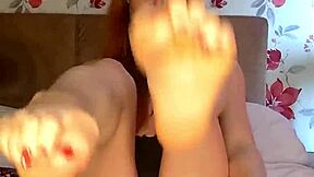 Filthy redhead milf dirty talks through footjob and anal dildo fuck compilation