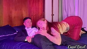 Ruivinha Delicia Sucks Cock Before Party In Heels And Lingerie