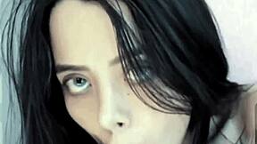 tattooed brunette teen billie eilish teases with toe sucking on webcam