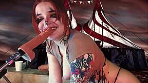 redhead cosplayer's deep throat hides wild machine secrets