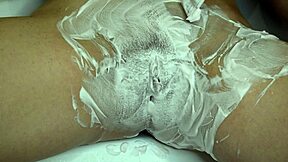 runway model's intimate pussy shave—watch it get smooth and wet