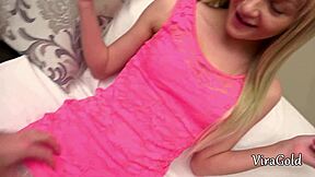 i can't stop slamming my wet pussy on this sexy blonde teen's tight hole