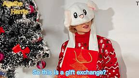 Cute Blonde Petite Babe 18+ Exchanges Christmas Gifts Bent Over Santa Claus Doggystyle