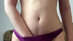 Naughty shaved teen fingers her tight wet pussy to explosive orgasm?