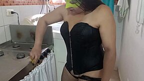 met her at bar now paid slut maid in sheer stockings heels groped