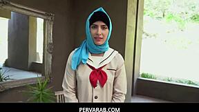 Hijab girl learns to suck and fuck cock right pervarab style