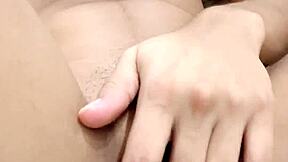 I got caught stroking on bedroom floor, petite babe watches me cum