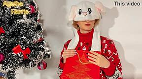 Cute Blonde Petite Babe 18+ Exchanges Christmas Gifts Bent Over Santa Claus Doggystyle
