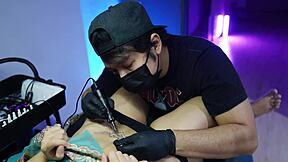 tattoo artist seduces me into huge squirting creampie fuck