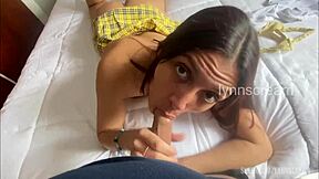 wanna see this slutty student ride classmate's cock deep??