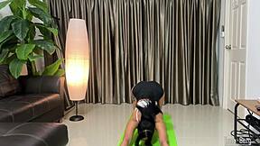 horny milf yoga turns into every position fuck cum swallow fest