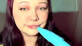 Watch This Cute Teen Slobber Messy Cum Sloppy Blowjob Action!