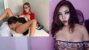 Glasses-Wearing Horny Latina Cums Hard On First Date Creampie Ride