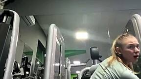 Horny BBW Teen Fingers Fat Pussy Public Gym Masturbation Fuck