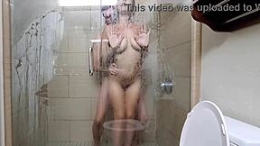 cutie gets face fucked by huge cock in hotel shower 💦😩