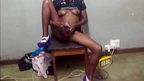 boss pounds wife hard while skinny maid watches toying tight pussy with big vibrator