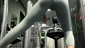 Horny BBW Teen Fingers Fat Pussy Public Gym Masturbation Fuck