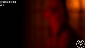 Emo goth teen strips pierced tits in dark world