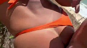 crazy risky beach sex with tattooed latina teen
