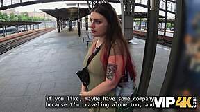 wanna fuck this cute blonde girlfriend in the train toilet?