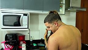 Brazilian Wife Ignites Kitchen Fire with Young Stud