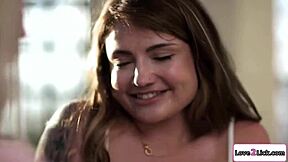 Blonde's First Lesbian 69 Licks Busty Gf Pussy Outdoors!