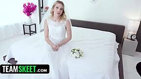 innocent bride's lingerie shoot turns wild as photographer dives into her virgin pussy for creampie doggystyle