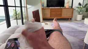 Stepmom Catches Stepson with Panties, Teaches Doggystyle Riding and Cum Lessons
