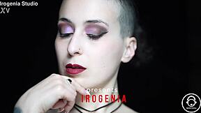 Emo goth teen strips pierced tits in dark world