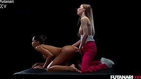 tgirl nata gold fucks petite ebony lia lin doggystyle then creampies her in vr trans lesbian