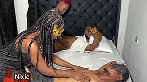 neighbors crash our bed for big black cock petite pussy foursome surprise