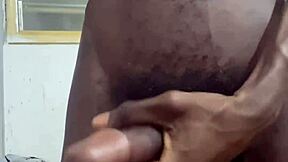 thug teen strokes massive bbc cum covered homemade