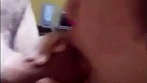 Married Brunette BLOWS Husband's Friend Good