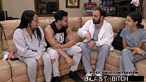 mia's shaved pussy shocked zapped then blasted with hot cum