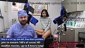 Aria Nicole's wild fifth choking session with latex-gloved perv doctor