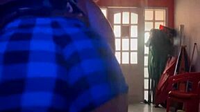 secret bbw pt4 oiled chubby ebony flashes huge ass backstage closeup