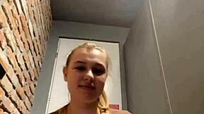 Public Shower BBW Asshole Pounded by Monster Dildo