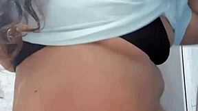 secret bbw pt4 oiled chubby ebony flashes huge ass backstage closeup