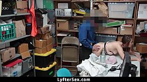 Innocent Teen Shoplifter Bent Over, Punished Hard by Cop in Garage Doggystyle