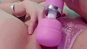 cute horny blonde shemale jerks wet pussy vibrator orgasm!