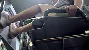 horny gym bbw squirts pussy juice on bench durin public masturbate session ughh