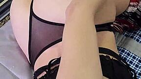 Maid spreads legs wide for deep POV pounding in hotel mirror