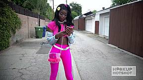 Bryan Gozzling Oils Up And Pounds Skinny Ebony Teen Kandie Monae!