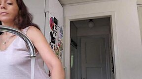 Horny Wife Bent Over Kitchen Sink. Husband Pounds Huge Tits Slut.
