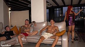 stepsister's first gangbang double penetration rough with friends choking cumshots