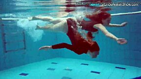 diana & simonna, hot redhead teens nude in pool play