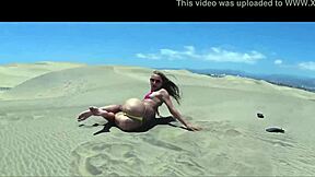 perfect russian sasha bikeeva micro-bikini dune ass tease gran canaria 🏖️🍑