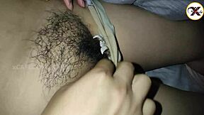 sliding dick into her hairy pussy without waking her up
