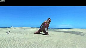 perfect russian sasha bikeeva micro-bikini dune ass tease gran canaria 🏖️🍑